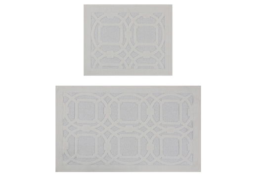 Set 2 covorase de baie, Beverly Hills Polo Club, Elena Cream, 100% bumbac