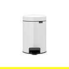 Cos de gunoi cu pedala, Brabantia, NewIcon, 3 L, 23.5x16.8x26.4 cm, otel, alb
