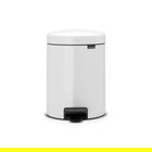 Cos de gunoi cu pedala, Brabantia, NewIcon, 5 L, 27.2x20.5x29.1 cm, otel, alb