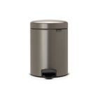 Cos de gunoi cu pedala, Brabantia, NewIcon Platinum, 5 L, 27.2x20.5x29.1 cm, otel, gri inchis