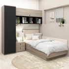Dormitor copii pe colt RIALTO 2, Oak, Antracit, Catifea Bej