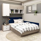 Dormitor colt RIALTO 4, Oak, Alb, Catifea Albastru