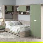 Dormitor colt ALESSIO 3, tablie pat tapitata, Oak, Pesto