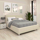 Pat tapitat ARISA, 160x200, suport saltea, catifea Bej