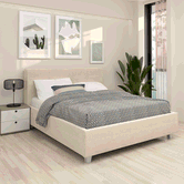 Pat tapitat ARISA, 160x200, suport saltea, catifea Bej
