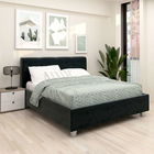 Pat tapitat ARISA, 160x200, suport saltea, catifea Neagra