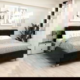 Pat tapitat ARISA, 160x200, suport saltea, catifea Neagra