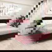Pat tapitat ARISA, 160x200, suport saltea, catifea Rosu Grena