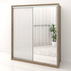 Dulap dormitor PRIMAVERA 185, H205, cu oglinda k5, Stejar, Alb Gloss