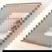Dulap dormitor PRIMAVERA 185, H205, cu oglinda k3, Stejar, Cappuccino Gloss