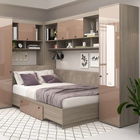 Oferta Dormitor colt AMBRO 9, Oak, Cappuccino Gloss cu saltea inclusa