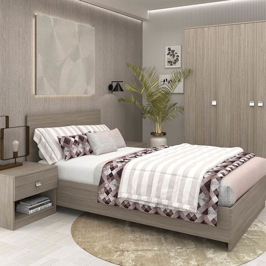 Oferta Dormitor LINEA 4, Oak, cu saltea inclusa