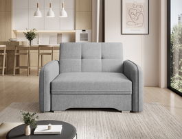 Canapea extensibila 1 loc, ELTAP, Laine, 102x109x84 cm, lemn/poliester, gri deschis
