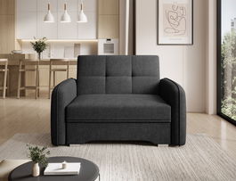Canapea extensibila 1 loc, ELTAP, Laine, 102x109x84 cm, lemn/poliester, negru