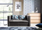 Canapea extensibila 2 locuri, ELTAP, Neva, 132x70x62 cm, lemn/poliester, gri