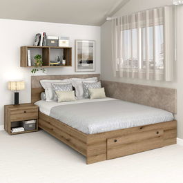Pat colt AMBRO, 140x200, sertar frontal, Stejar