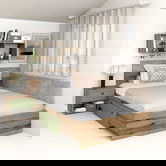 Pat colt de o persoana AMBRO, 120x200, sertar lateral, Stejar, Pesto