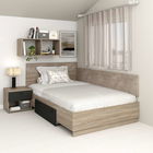 Pat colt de o persoana AMBRO, 120x200, sertar lateral, Oak, Antracit