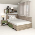 Pat colt de o persoana AMBRO, 90x200, sertar lateral, Oak, Pesto