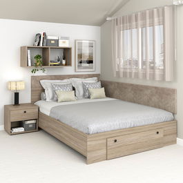 Pat colt AMBRO, 160x200, sertar frontal, Oak