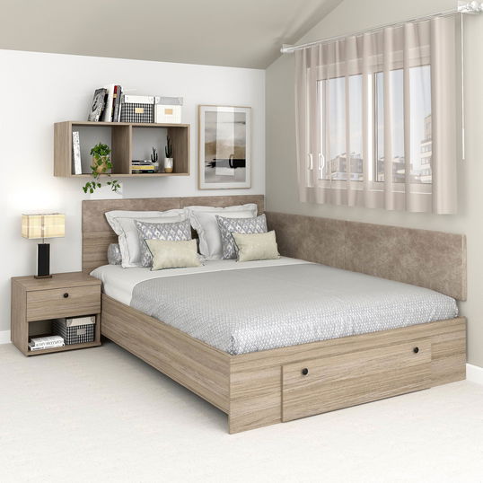 Pat colt AMBRO, 160x200, sertar frontal, Oak
