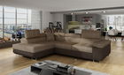 Coltar extensibil stanga 4 locuri, ELTAP, Anton, 272x203x85 cm, lemn/poliester, bej/maro
