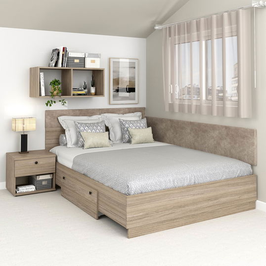 Pat colt AMBRO, 140x200, sertar lateral, Oak