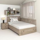 Pat colt de o persoana AMBRO, 90x200, sertar frontal, Oak