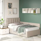 Oferta Pat de colt de o persoana GEORGIA, 120x200, H107, somiera, stofa Grej cu saltea inclusa