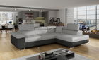 Coltar extensibil dreapta 4 locuri, ELTAP, Anton, 272x203x85 cm, lemn/poliester, gri deschis/gri inchis