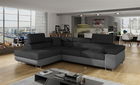 Coltar extensibil stanga 4 locuri, ELTAP, Anton, 272x203x85 cm, lemn/poliester, gri inchis/gri