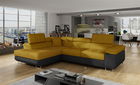 Coltar extensibil stanga 4 locuri, ELTAP, Anton, 272x203x85 cm, lemn/poliester, mustar/negru