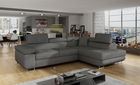 Coltar extensibil dreapta 4 locuri, ELTAP, Anton, 272x203x85 cm, lemn/poliester, gri inchis