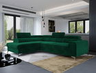 Coltar extensibil stanga 4 locuri, ELTAP, Lau-10, Laurence, 278x205x92 cm, lemn/poliester, verde inchis