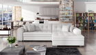Coltar extensibil dreapta 4 locuri, ELTAP, Sorento, 296x194x78 cm, lemn/poliester, alb