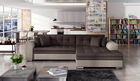 Coltar extensibil dreapta 4 locuri, ELTAP, Sorento, 296x194x78 cm, lemn/poliester, maro/bej