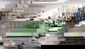 Coltar extensibil stanga 4 locuri, ELTAP, Sorento, 296x194x78 cm, lemn/poliester, verde/alb