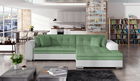 Coltar extensibil dreapta 4 locuri, ELTAP, Sorento, 296x194x78 cm, lemn/poliester, verde/alb