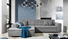 Coltar extensibil stanga 4 locuri, ELTAP, Sorento, 296x194x78 cm, lemn/poliester, gri deschis