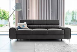 Canapea extensibila 3 locuri, ELTAP, SO-LAU-05NU, Laurence, 261x97x105 cm, lemn/poliester, gri inchis