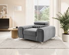 Fotoliu, ELTAP, AR-LAU-04NU, Laurence, 125x97x105 cm, lemn/poliester, gri deschis