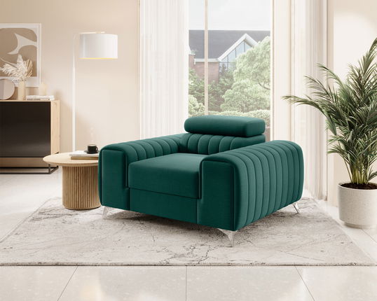 Fotoliu, ELTAP, AR-LAU-35NU, Laurence, 125x97x105 cm, lemn/poliester, verde deschis