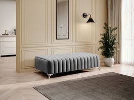 Bancheta, ELTAP, PU-LAU-04NU, Laurence, 132x64x36 cm, poliester, gri