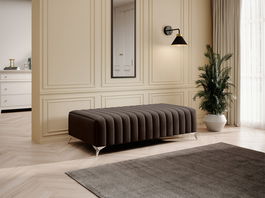 Bancheta, ELTAP, PU-LAU-22NU, Laurence, 132x64x36 cm, poliester, maro