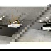 Raft de perete ELTAP, Lanzzi, 120x25x20 cm, MDF laminat, negru/auriu