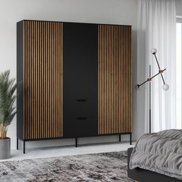 Dulap pentru haine ELTAP, Meorati, 185x60x200 cm, PAL/ABS, negru/maro