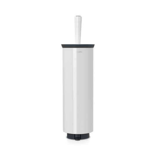 Perie de toaleta cu suport, Brabantia, Profile White, 12.5x11.5x43 cm, otel, alb