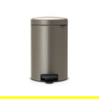 Cos de gunoi cu pedala, Brabantia, NewIcon Platinum, 12 L, 33.8x25.1x41.1 cm, otel, gri inchis