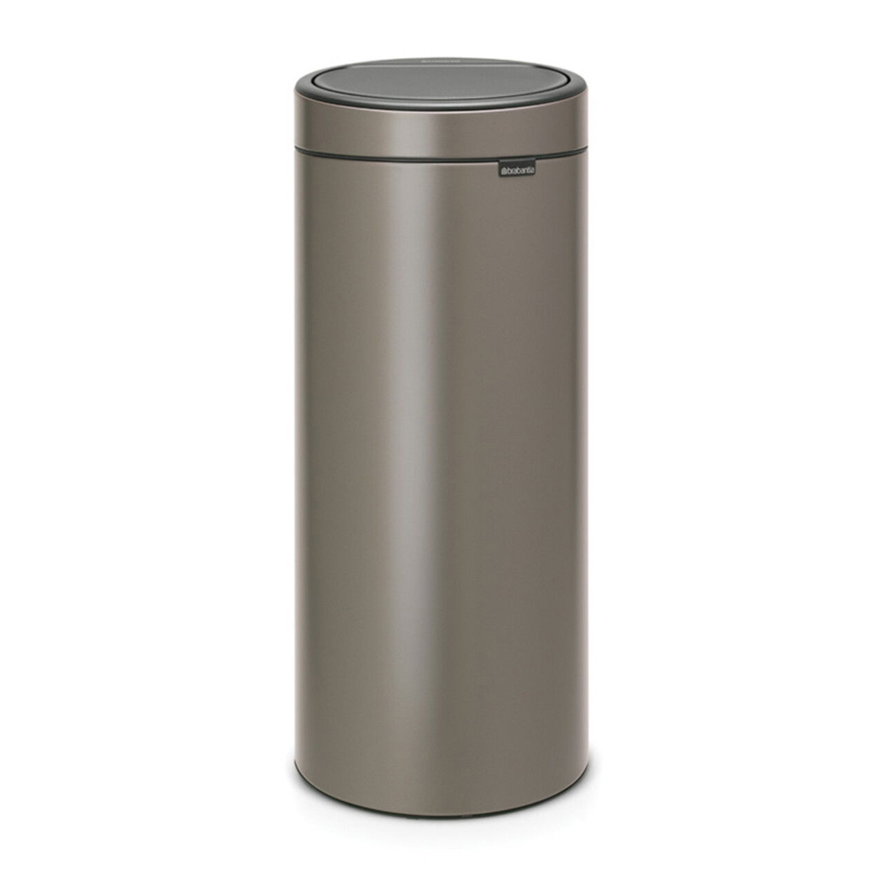 Cos de gunoi cu soft touch, Brabantia, Touch New Platinum, 30 L, 32x29.5x72 cm, otel, gri inchis