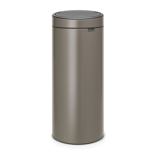Cos de gunoi cu soft touch, Brabantia, Touch New Platinum, 30 L, 32x29.5x72 cm, otel, gri inchis